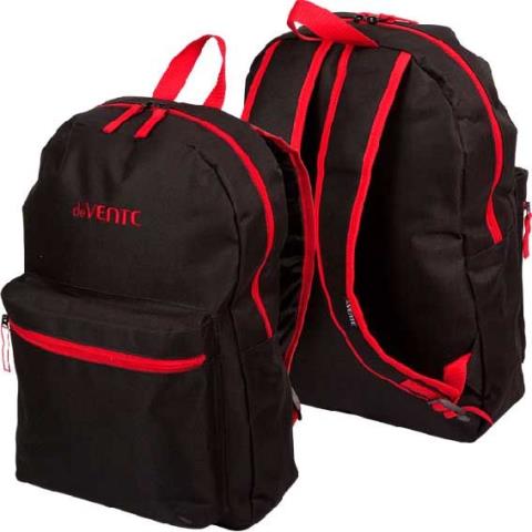 Рюкзак подростковый deVENTE 7032380 Black 40x29x17 см 1 отд. 1 перед. карм.черный с красным