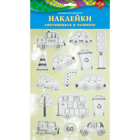 Наклейки светящиеся Любимые машинки 15 шт. 18х31 С3534-02