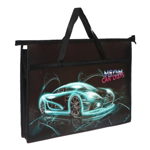 Папка А3 молния ПМ-А3-26 Neon car 2023 Папка А3 молния ПМ-А3-26 Neon car 2023