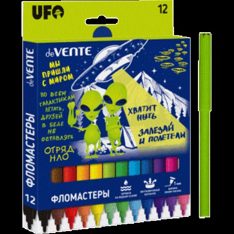 Фломастер 12 цв. deVENTE 5081124 Alien картон Фломастер 12 цв. deVENTE 5081124 Alien картон