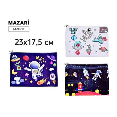 Папка - конверт А5 на молнии Mazari М-9653 Space Папка - конверт А5 на молнии Mazari М-9653 Space