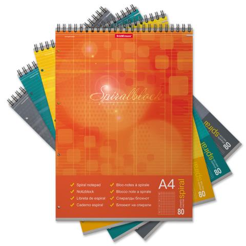 Блокнот А4 80 л. (спираль) ЕК Spiralblock 58430 перфорация