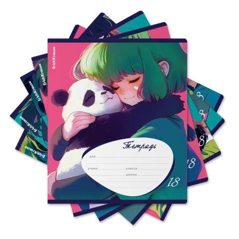 Тетрадь 18 л. (линия) ErichKrause Panda Hugs 63271