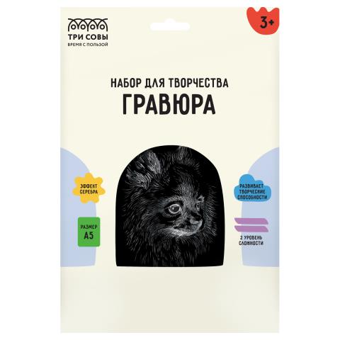 Гравюра А5 серебро Шпиц GA5_48287 Гравюра А5 серебро Шпиц GA5_48287
