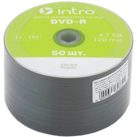 Диск DVD-R INTRO 16x Shrink 50