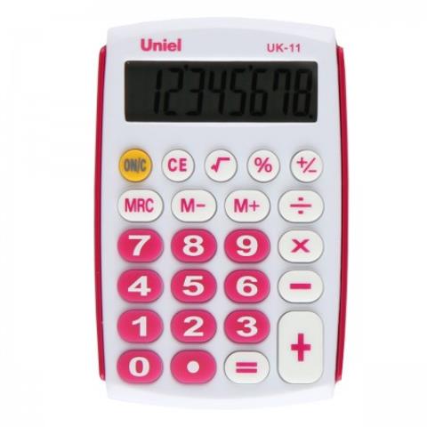Калькулятор карман. UNIEL UK-11R 8 разр. красный