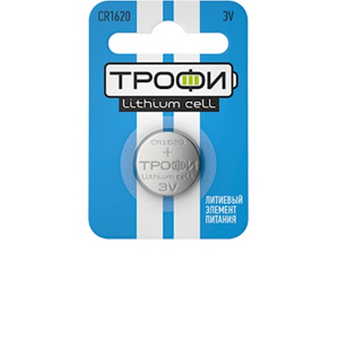 Батарейка CR1620-1BL 1 шт. ТРОФИ Батарейка CR1620-1BL 1 шт. ТРОФИ
