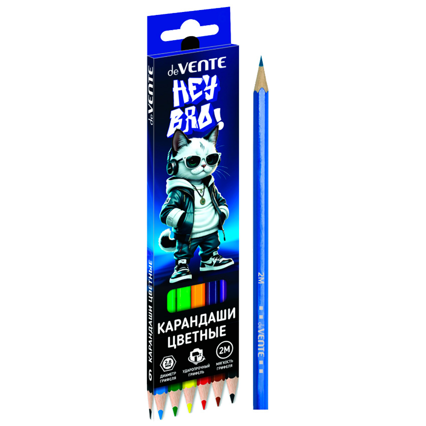 Карандаши цв. 6 цв. deVENTE Hey Bro 2М 5021621