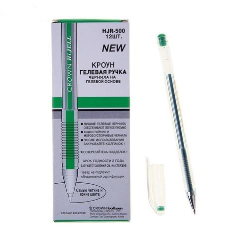 Ручка гелевая CROWN зеленая