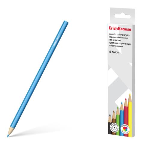 Карандаши цв. 6 цв. пластиковые ErichKrause Basic 53360 Карандаши цв. 6 цв. пластиковые ErichKrause Basic 53360
