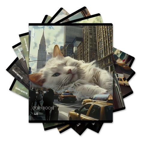 Тетрадь 48 л. (клетка) ErichKrause Big City Cats 63317
