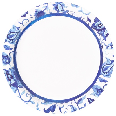 Тарелка Синие узоры 17см 6шт 1502-6616