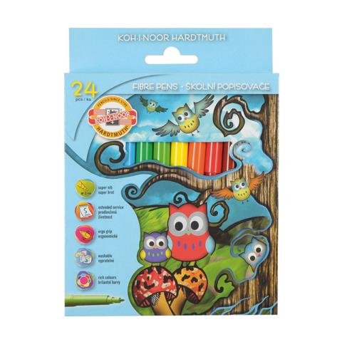 Фломастер 24 цв. Koh-I-Noor Owls 771012BD02KS