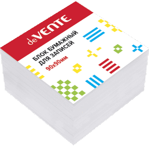 Блок для записей 9х9х5 deVENTE 2012902 белый проклеен.