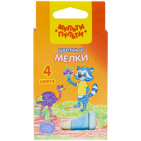 Мел цветной 4 цв. Мульти-Пульти Енот в Австралии ЦМ_11128