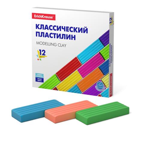 Пластилин 12 цв. ErichKrause Basic 192 гр 50558