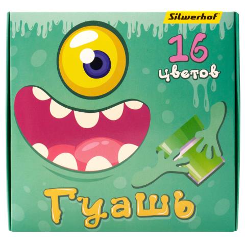 Гуашь 16 цв. 20 мл Silwerhof Монстрики 1892083 Гуашь 16 цв. 20 мл Silwerhof Монстрики 1892083