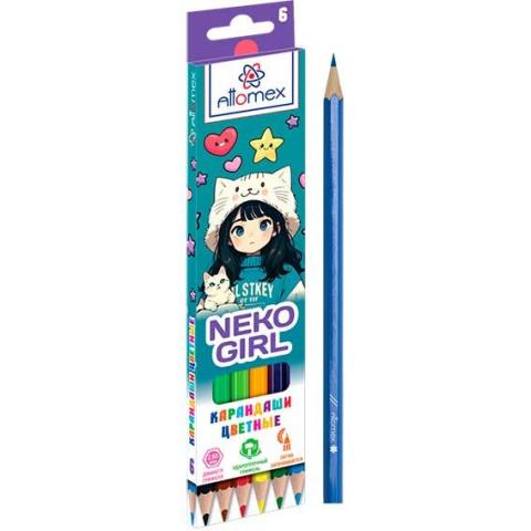 Карандаши цв. 6 цв. Attomex NekoGirl М 5021541
