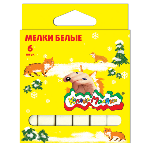 Мел белый 6 шт. Каляка Маляка МБКМ06