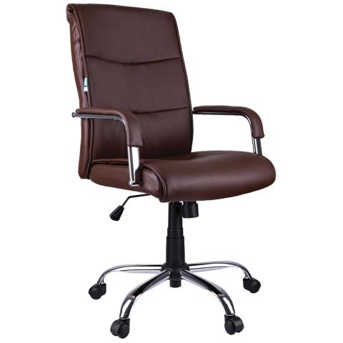 Кресло руководителя Helmi HL-E03 Accept экокожа коричневая 274818