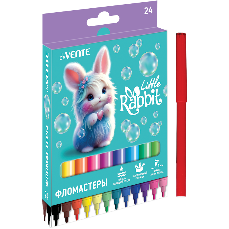 Фломастер 24 цв. deVENTE Little Rabbit картон.короб. 5083626
