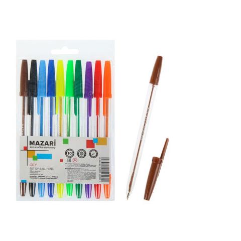 Набор ручек 10 цв. City М-7361-10