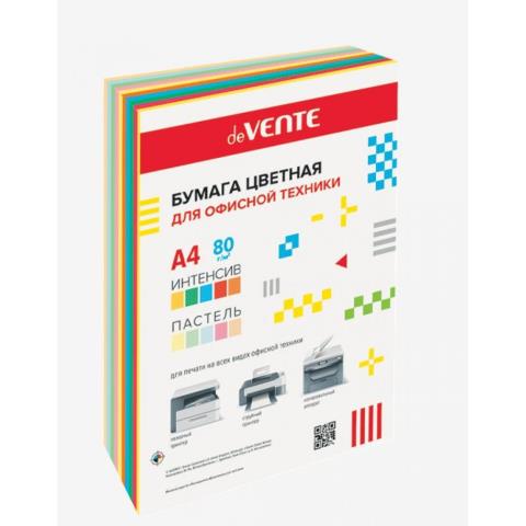 Бумага ксер. А4 100 л. 80 гр. deVENTE 2072201 10 цветов ассорти