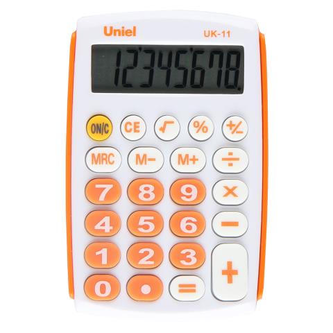 Калькулятор карман. UNIEL UK-11О 8 разр. оранжевый