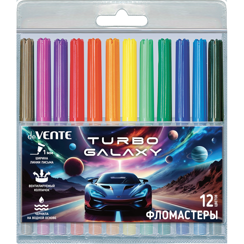Фломастер 12 цв. deVENTE Turbo Galaxy 5081641