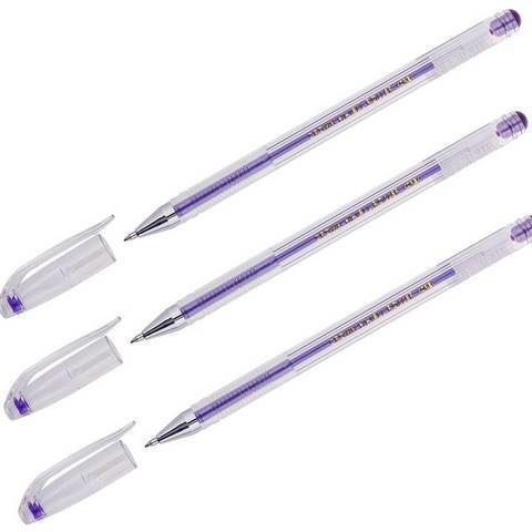 Ручка гелевая CROWN фиолетовая