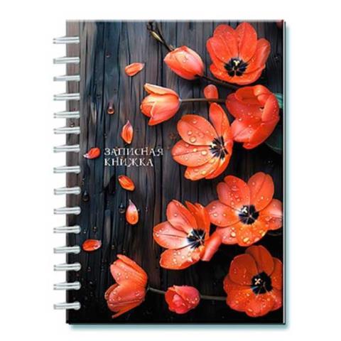 Блокнот-бизнес А6 100 л. (спираль) Цветы С0592-126