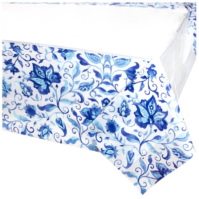 Скатерть Синие узоры 130*180см 1502-6619