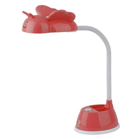 Лампа настольная ЭРА NLED-434-6W-R красный с бабочкой 