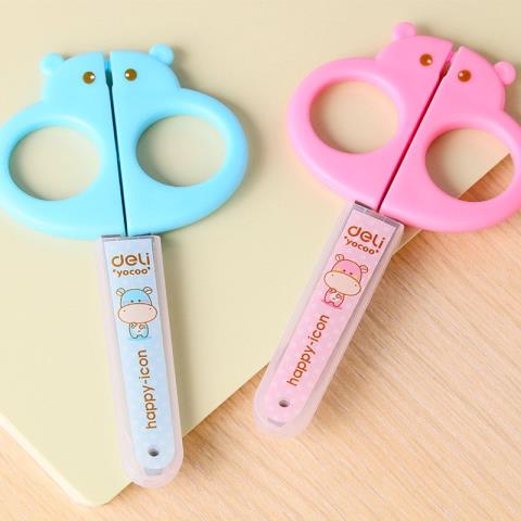 Ножницы 12,8 см Deli E6032 детские, защитный футляр