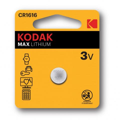 Батарейка CR1616-1BL Kodak MAX литиевая 