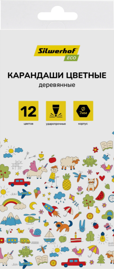 Карандаши цв. 12 цв. Silwerhof Eco 2061097