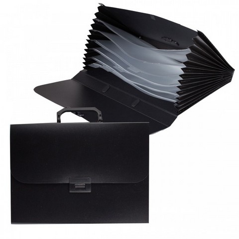 Портфель А4 Attomex 6 отд. 3073701 черный пластик