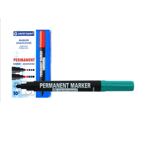 Маркер перман. Centropen 2,5мм 8566 зеленый толс.