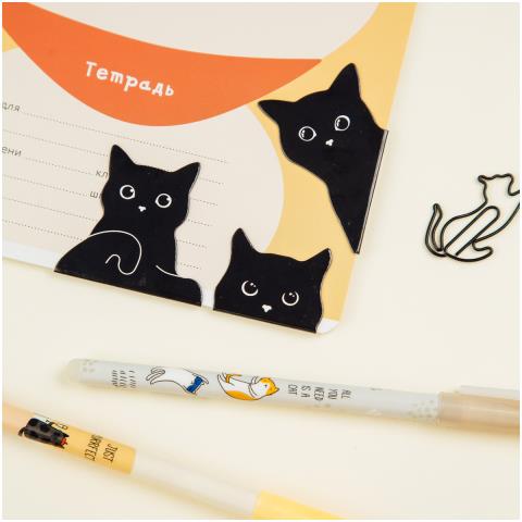 Закладки магнитные 3 шт MESHU MS_47789 Black cat