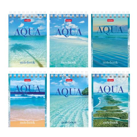 Блокнот А7 60 л. (спираль) Хатбер AQUA 60Б7В1гр 
