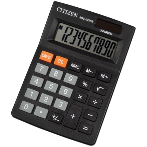 Калькулятор настольный CITIZEN SDC-022SR 10 разр. 88х127х23 черный