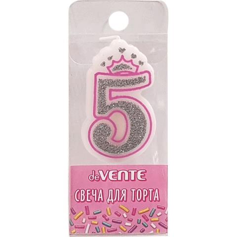 Свеча-цифра deVENTE 9060905 Розовая принцесса "5" Свеча-цифра deVENTE 9060905 Розовая принцесса "5"
