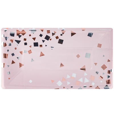 Тарелка Конфетти Party розовая 24см 6шт 1502-5500