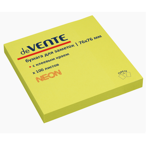 Стикеры 76*76 мм  100л. deVENTE 2010330 неон зеленая Стикеры 76*76 мм  100л. deVENTE 2010330 неон зеленая
