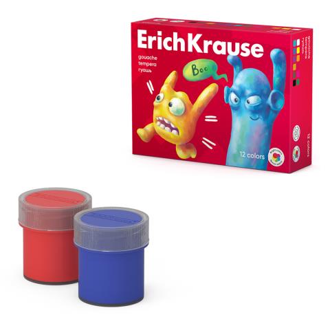 Гуашь 12 цв. 20 мл ErichKrause Jolly Friends 61415