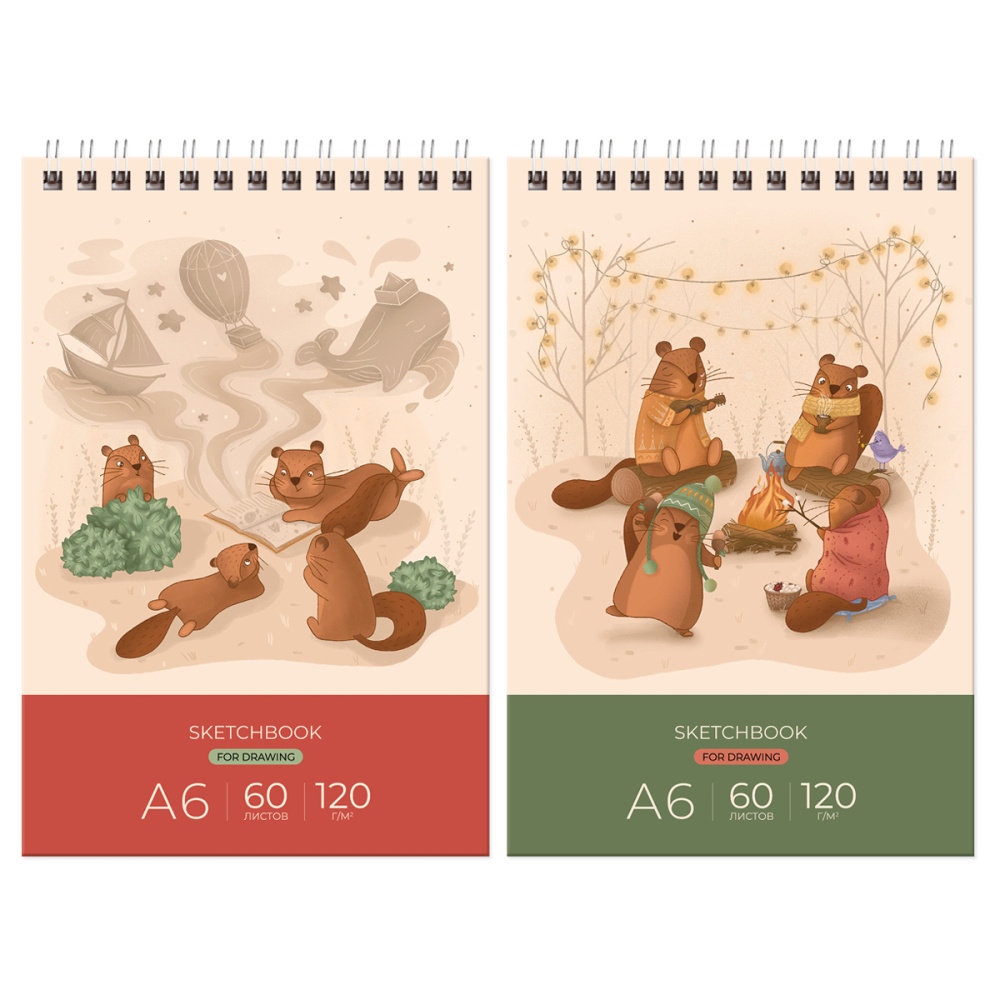 Скетчбук А6 60 л. (спираль) BG Фантазеры 120гр СА660гр_58071