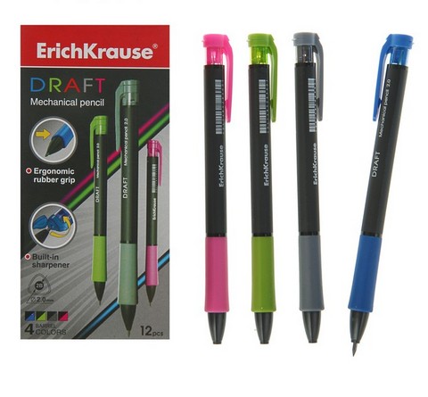 Карандаш механ. 2 мм ErichKrause DRAFT 28300 ЕК Карандаш механ. 2 мм ErichKrause DRAFT 28300 ЕК