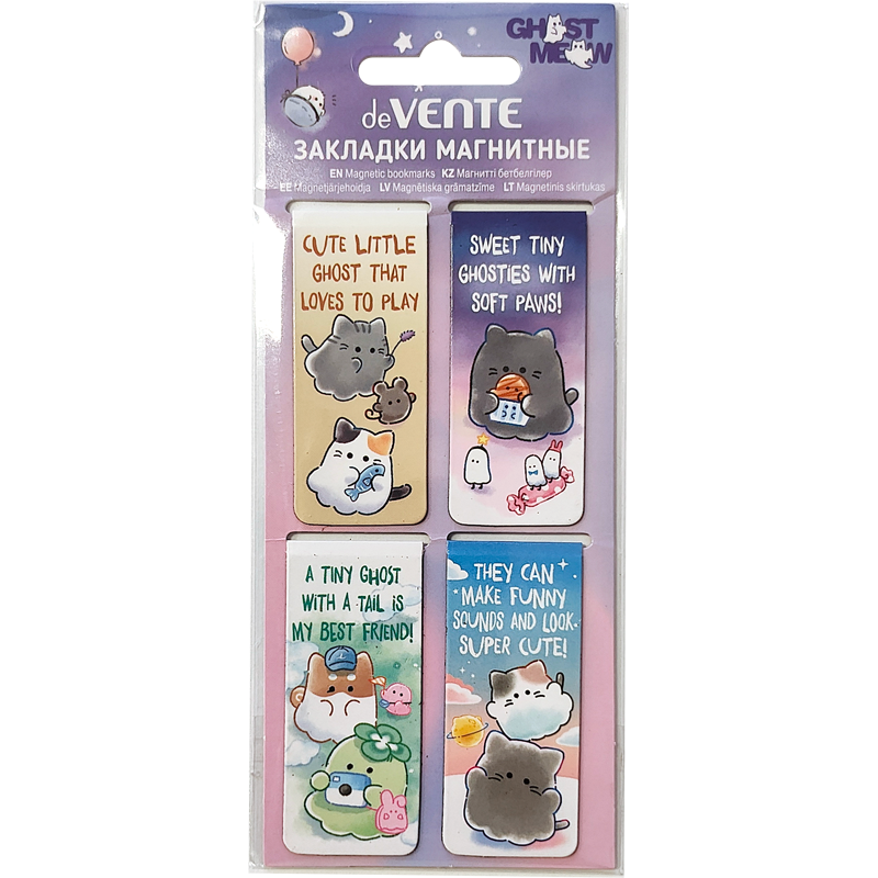 Закладки магнитные 4шт deVENTE 8065605 Ghost Meow 