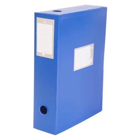 Короб архивный 80 мм пластик вырубная застежка ВА80/08BLUE 330х245 синий 816213