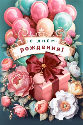 70000777 Открытка С Днем рождения! А5 с текстом